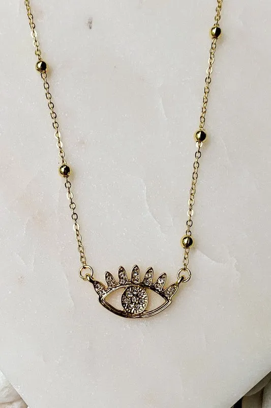 Ellison and Young Bright Studded Eye Necklace Necklaces