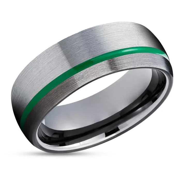 Clean Casting Jewelry Rings Gunmetal Tungsten Ring Green Tungsten Ring Gray Tungsten Ring Green Ring