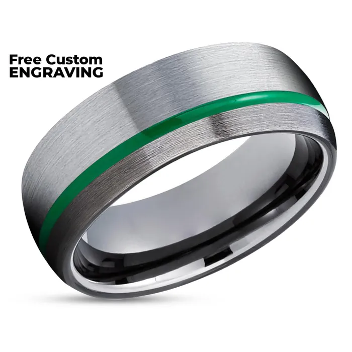 Clean Casting Jewelry Rings Gunmetal Tungsten Ring Green Tungsten Ring Gray Tungsten Ring Green Ring