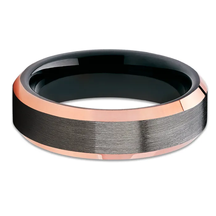 Clean Casting Jewelry Rings Rose Gold Tungsten Gunmetal Black Wedding Band Handmade Wedding Band
