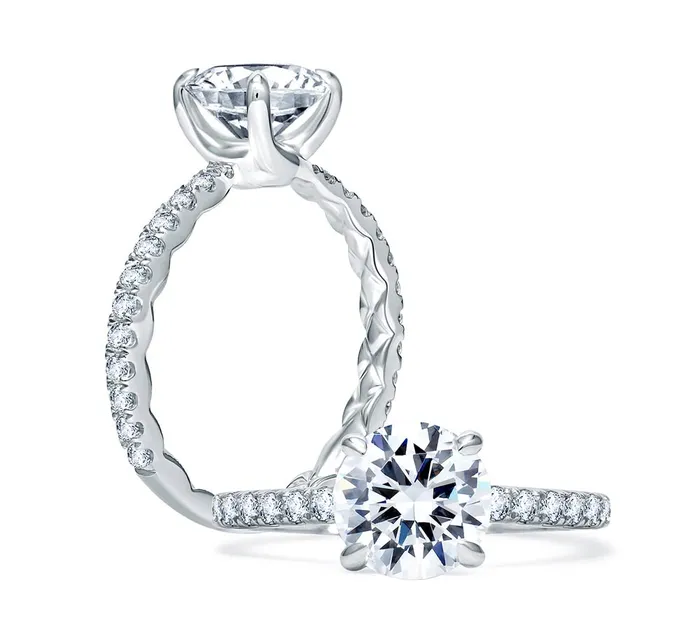International Diamond Center AJAFFE Classics Round Diamond Engagement Ring Setting 033 ctw Rings