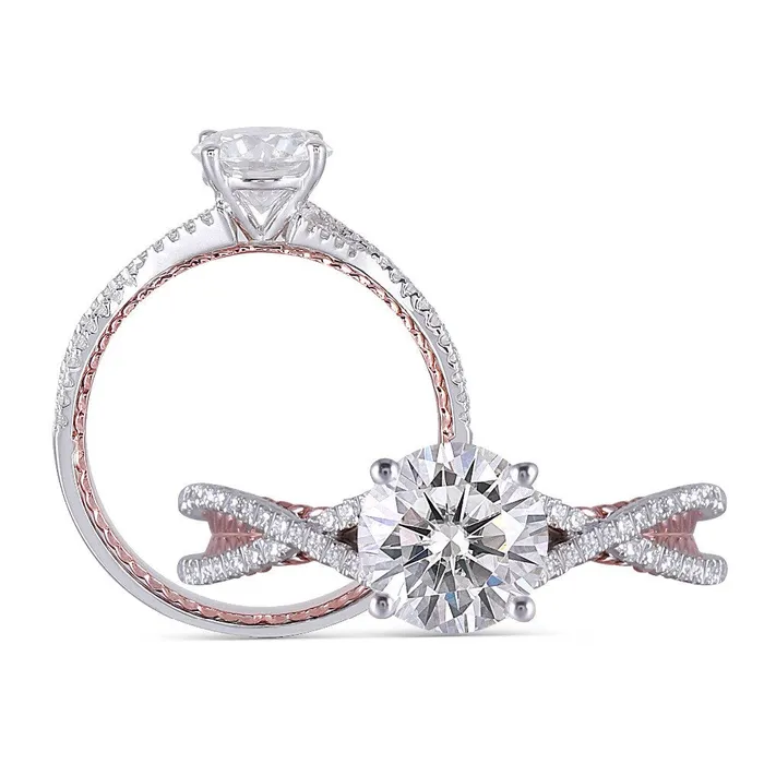 Luxus Moissanite Rings Jewelry Rings 14k White Rose Gold Moissanite Ring 08ct Center Stone