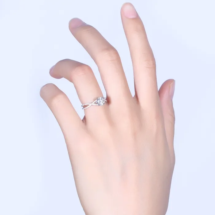 Luxus Moissanite Rings Jewelry Rings 14k White Rose Gold Moissanite Ring 08ct Center Stone