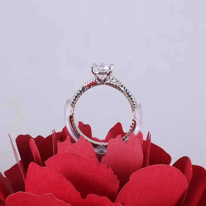 Luxus Moissanite Rings Jewelry Rings 14k White Rose Gold Moissanite Ring 08ct Center Stone