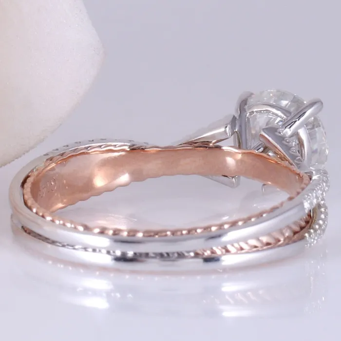 Luxus Moissanite Rings Jewelry Rings 14k White Rose Gold Moissanite Ring 08ct Center Stone