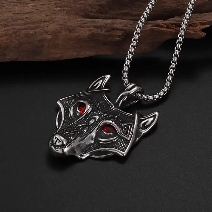 Necklaces Valhalla Vikings Fenrirs Fury Viking Wolf Head Pendant Necklace