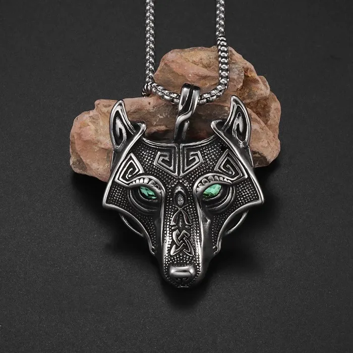 Necklaces Valhalla Vikings Fenrirs Fury Viking Wolf Head Pendant Necklace