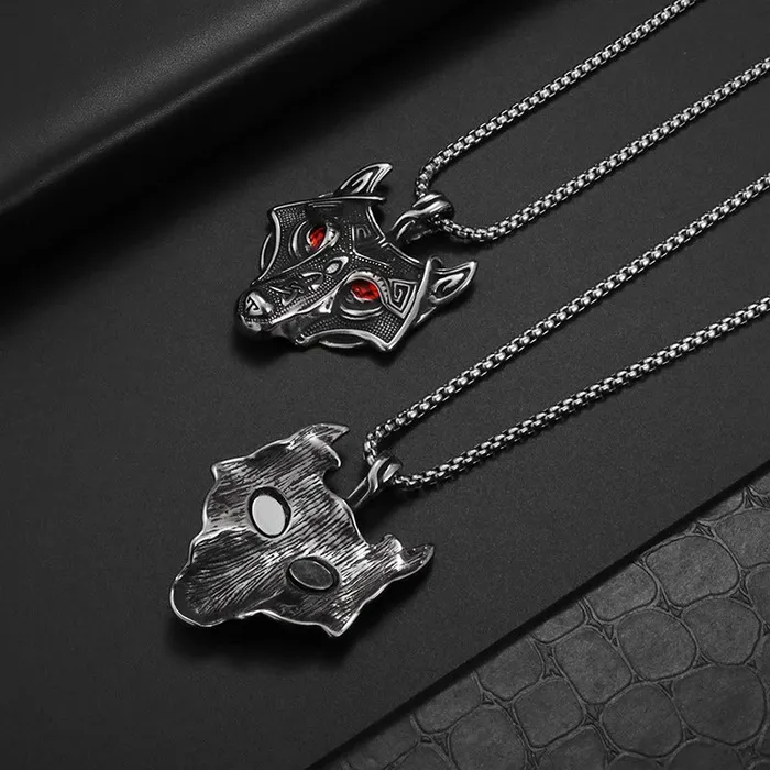 Necklaces Valhalla Vikings Fenrirs Fury Viking Wolf Head Pendant Necklace