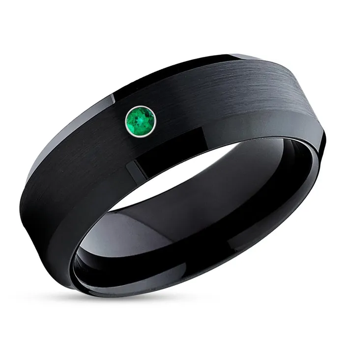 Rings Clean Casting Jewelry Black Wedding Ring Black Tungsten Ring Emerald Wedding Ring Tungsten Wedding Ring