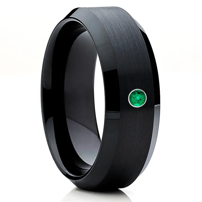 Rings Clean Casting Jewelry Black Wedding Ring Black Tungsten Ring Emerald Wedding Ring Tungsten Wedding Ring