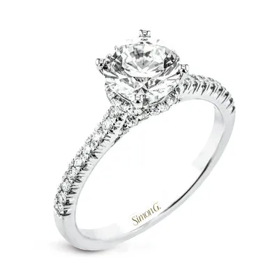 Rings International Diamond Center Simon G Round Cut Hidden Halo Engagement Ring Setting 029CTW