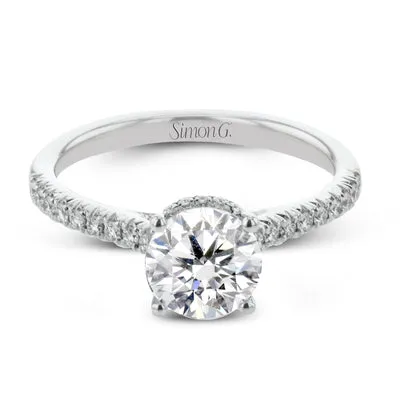 Rings International Diamond Center Simon G Round Cut Hidden Halo Engagement Ring Setting 029CTW