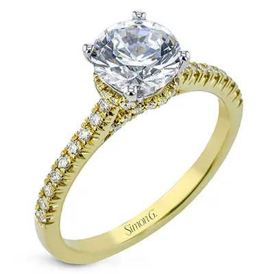 Rings International Diamond Center Simon G Round Cut Hidden Halo Engagement Ring Setting 029CTW