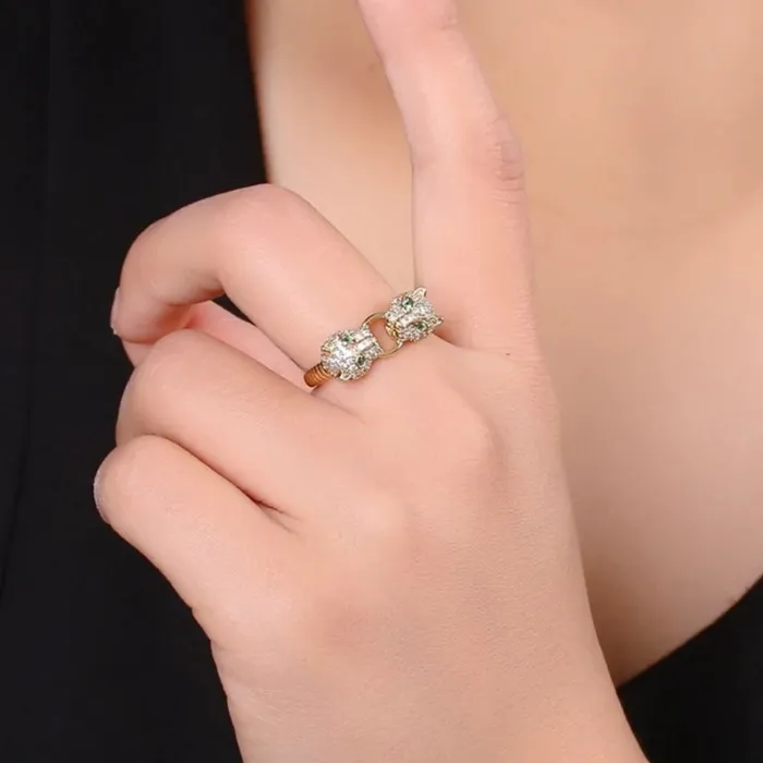 Rings Reluxe Vintage Dual Panthere Ring