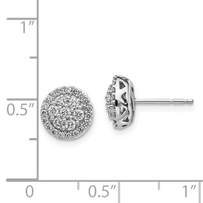 14k White Gold Diamond Cluster Earrings Jewelry Earrings 14k White Gold Diamond Cluster Earrings Jewelry Earrings