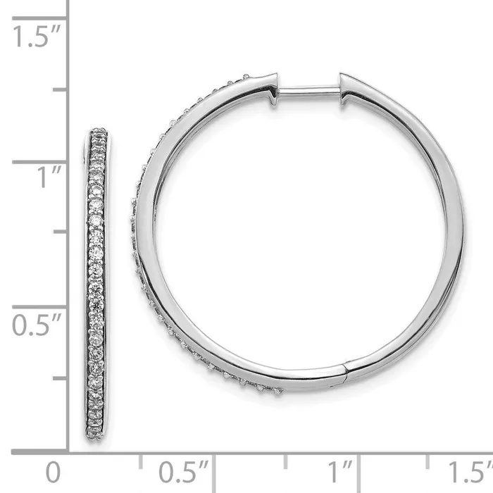 14k White Gold Diamond Hoop Earrings Jewelry Earrings 14k White Gold Diamond Hoop Earrings Jewelry Earrings