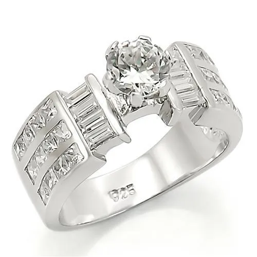 Alamode Rings LOS280 Rhodium 925 Sterling Silver Ring with AAA Grade CZ in Clear Alamode Rings LOS280 Rhodium 925 Sterling Silver Ring with AAA Grade CZ in Clear