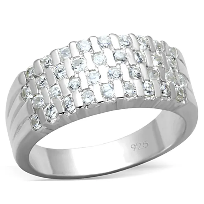 Alamode Rings LOS707 Silver 925 Sterling Silver Ring with AAA Grade CZ in Clear Alamode Rings LOS707 Silver 925 Sterling Silver Ring with AAA Grade CZ in Clear