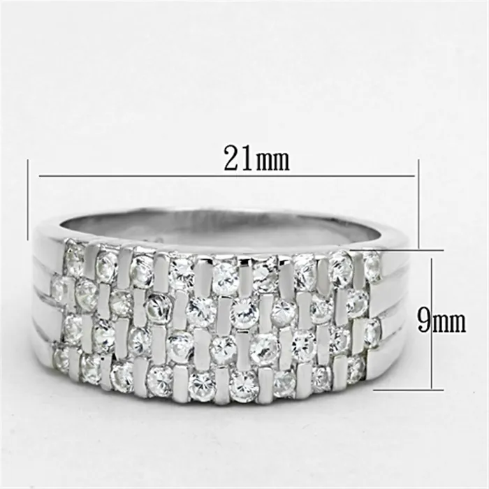 Alamode Rings LOS707 Silver 925 Sterling Silver Ring with AAA Grade CZ in Clear