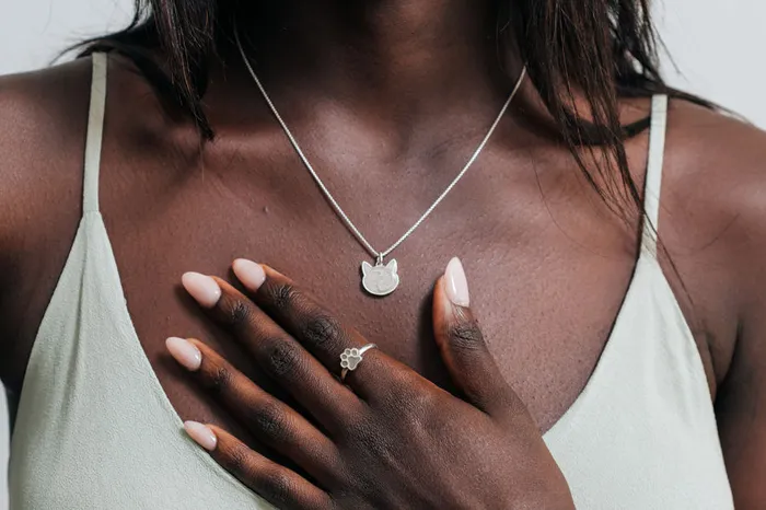 Cat Cremation Necklace in 14K Rose Gold closebymejewelry Necklaces
