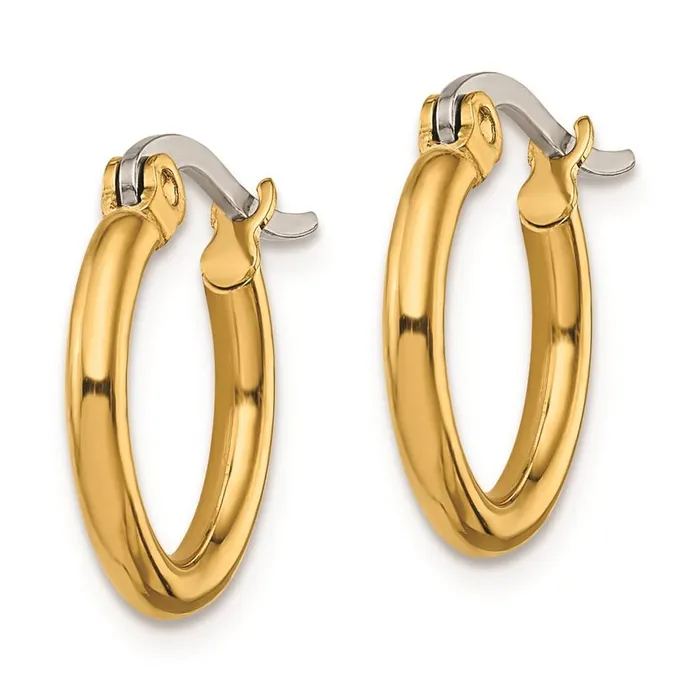 Chisel Earrings Stainless Steel Gold IP plated 155mm Hoop Earrings