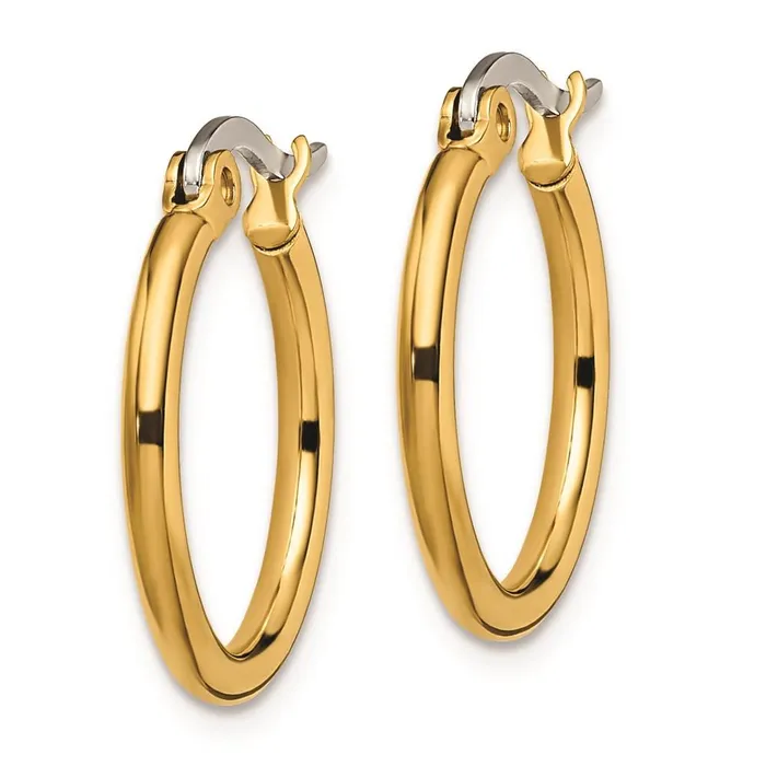 Chisel Stainless Steel Gold IP plated 19mm Hoop Earrings Earrings Chisel Stainless Steel Gold IP plated 19mm Hoop Earrings Earrings