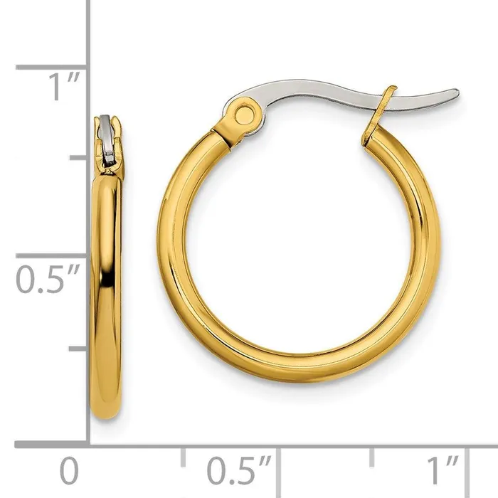 Chisel Stainless Steel Gold IP plated 19mm Hoop Earrings Earrings Chisel Stainless Steel Gold IP plated 19mm Hoop Earrings Earrings