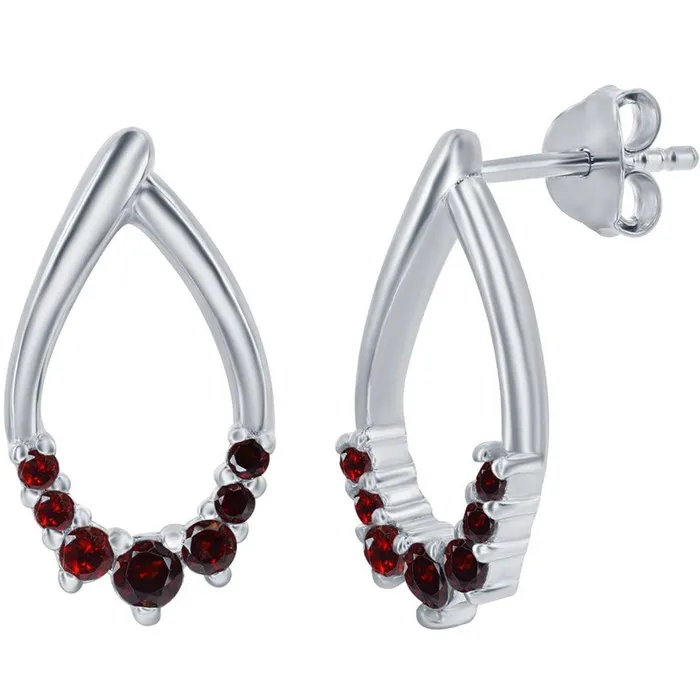 Classic Earrings Classic Womens Earrings Sterling Silver Pear Shaped Garnet Gem Post Back D8127 Classic Earrings Classic Womens Earrings Sterling Silver Pear Shaped Garnet Gem Post Back D8127