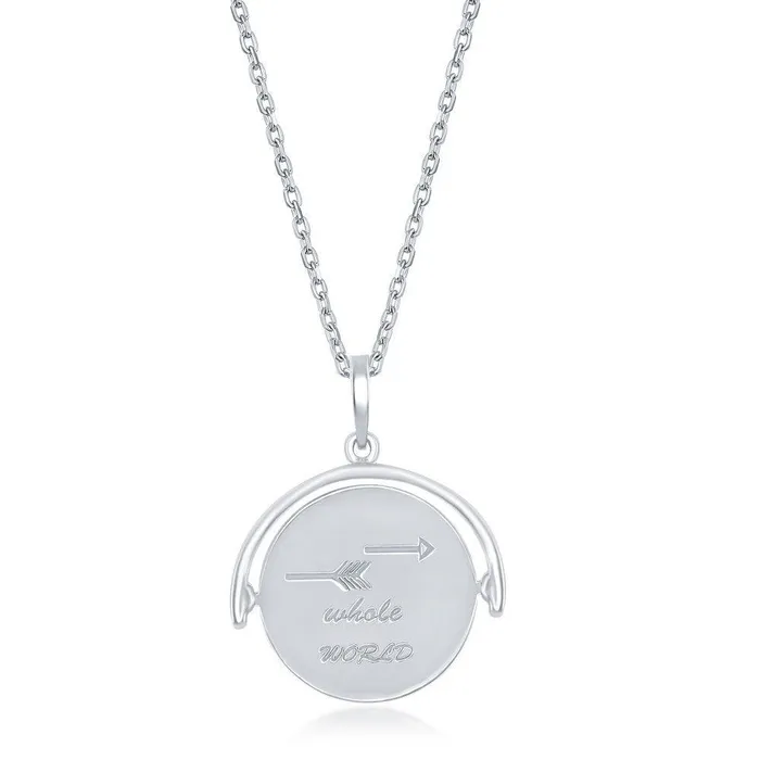 Classic Necklaces Sterling Silver Arrow Spinning Disc Necklace