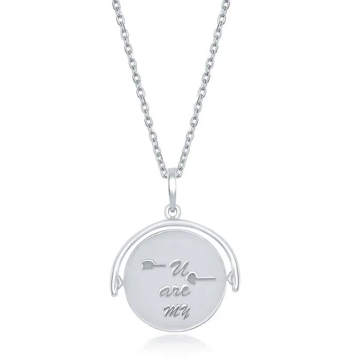 Classic Necklaces Sterling Silver Arrow Spinning Disc Necklace