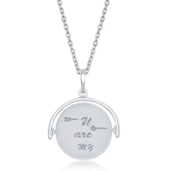 Classic Necklaces Sterling Silver Arrow Spinning Disc Necklace