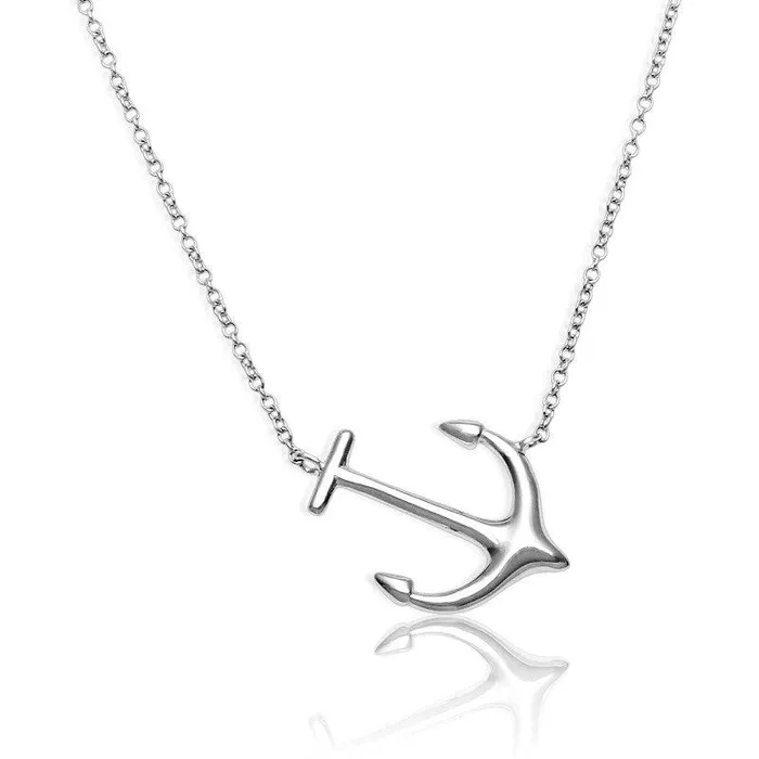 Classic Sterling Silver Anchor Design Necklace Necklaces