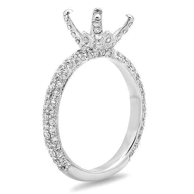 deBebians Rings 3mm 3 Row Pave Engagement Ring