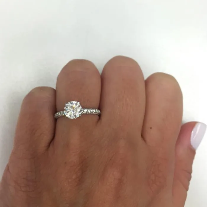 deBebians Rings 3mm 3 Row Pave Engagement Ring