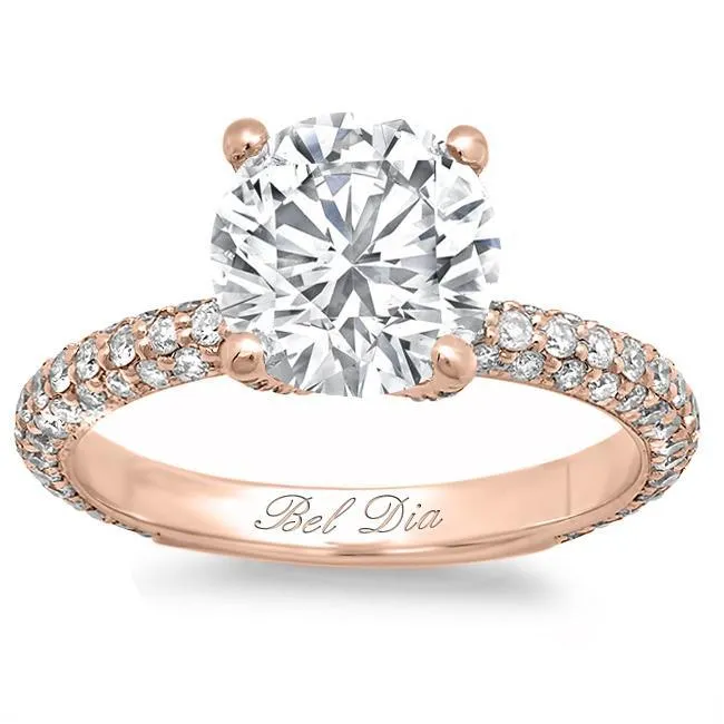 deBebians Rings 3mm 3 Row Pave Engagement Ring