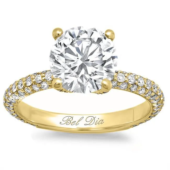deBebians Rings 3mm 3 Row Pave Engagement Ring