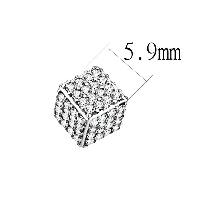 Earrings Alamode DA213 High polished no plating Stainless Steel Earrings with AAA Grade CZ in Clear