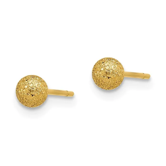 Earrings Chisel Stainless Steel Polished Laser cut Yellow IPplated 4mm Ball Post Earrings Earrings Chisel Stainless Steel Polished Laser cut Yellow IPplated 4mm Ball Post Earrings