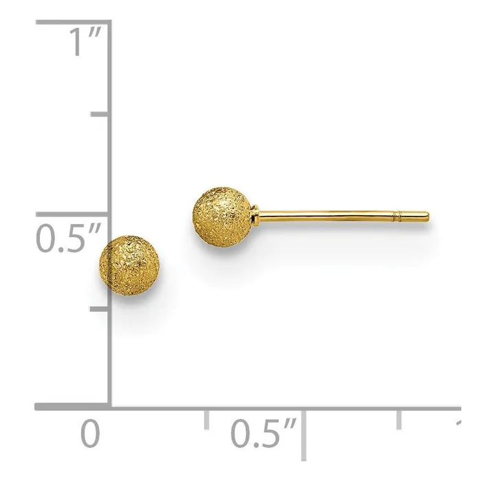 Earrings Chisel Stainless Steel Polished Laser cut Yellow IPplated 4mm Ball Post Earrings Earrings Chisel Stainless Steel Polished Laser cut Yellow IPplated 4mm Ball Post Earrings