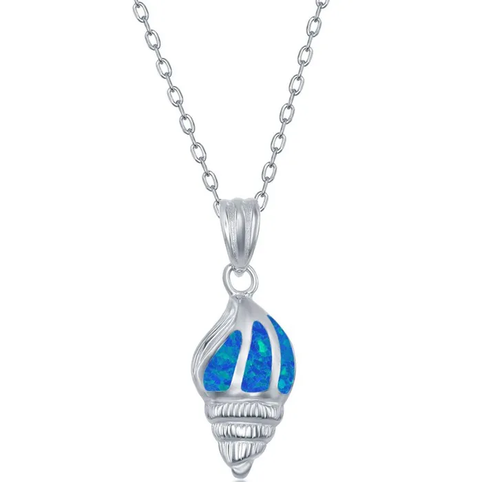 Earrings Classic Womens Necklace and Earrings Set Sterling Blue Opal Sea Shell SET572 Earrings Classic Womens Necklace and Earrings Set Sterling Blue Opal Sea Shell SET572