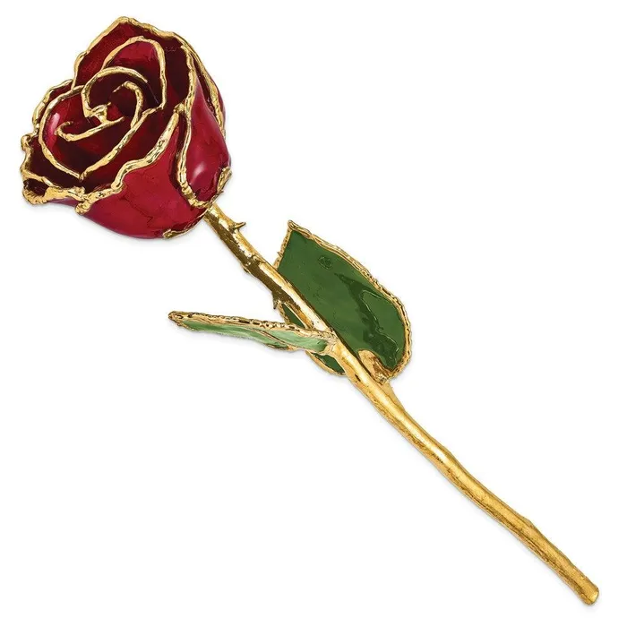 Earrings Jewelry Lacquer Dipped Gold Trim Burgundy Rose Earrings Jewelry Lacquer Dipped Gold Trim Burgundy Rose