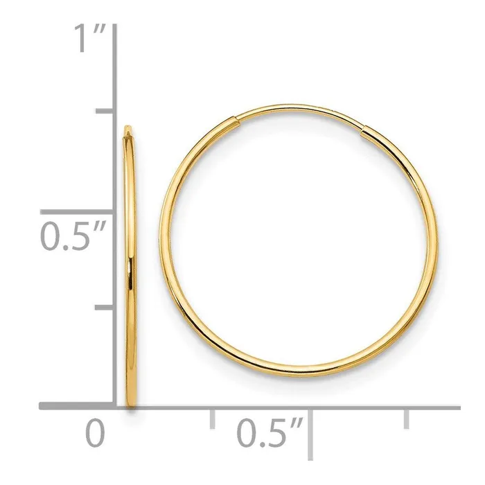 Earrings Jewelry Madi K Kids 14k 1mm Hoop Earrings