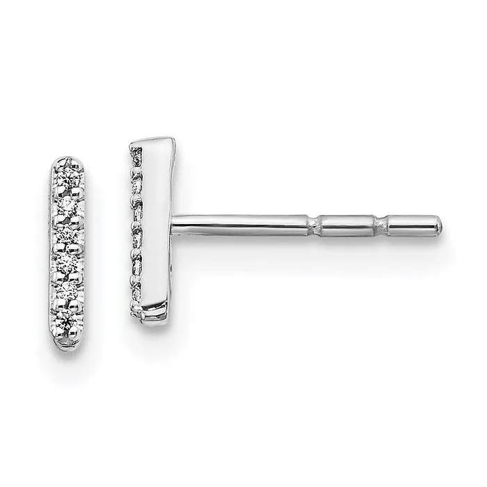 Jewelry Earrings 14k White Gold Diamond Initial I Earrings
