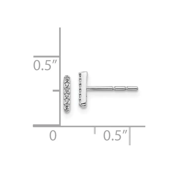 Jewelry Earrings 14k White Gold Diamond Initial I Earrings