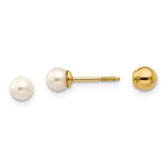 Jewelry Earrings Madi K Kids 14k Reversible 3754mm FW Cultured Pearl Gold Bead Earrings Jewelry Earrings Madi K Kids 14k Reversible 3754mm FW Cultured Pearl Gold Bead Earrings
