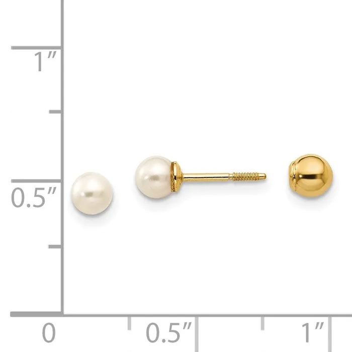 Jewelry Earrings Madi K Kids 14k Reversible 3754mm FW Cultured Pearl Gold Bead Earrings Jewelry Earrings Madi K Kids 14k Reversible 3754mm FW Cultured Pearl Gold Bead Earrings