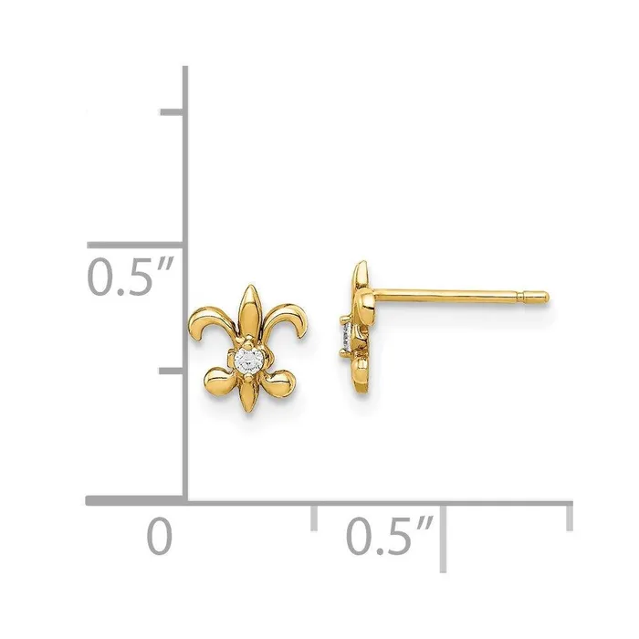 Jewelry Madi K Kids 14k CZ Fleur De Lis Post Earrings Earrings Jewelry Madi K Kids 14k CZ Fleur De Lis Post Earrings Earrings