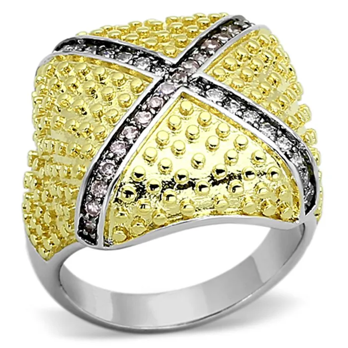 LOA878 RhodiumGold Ruthenium Brass Ring with AAA Grade CZ in Rose Alamode Rings LOA878 RhodiumGold Ruthenium Brass Ring with AAA Grade CZ in Rose Alamode Rings