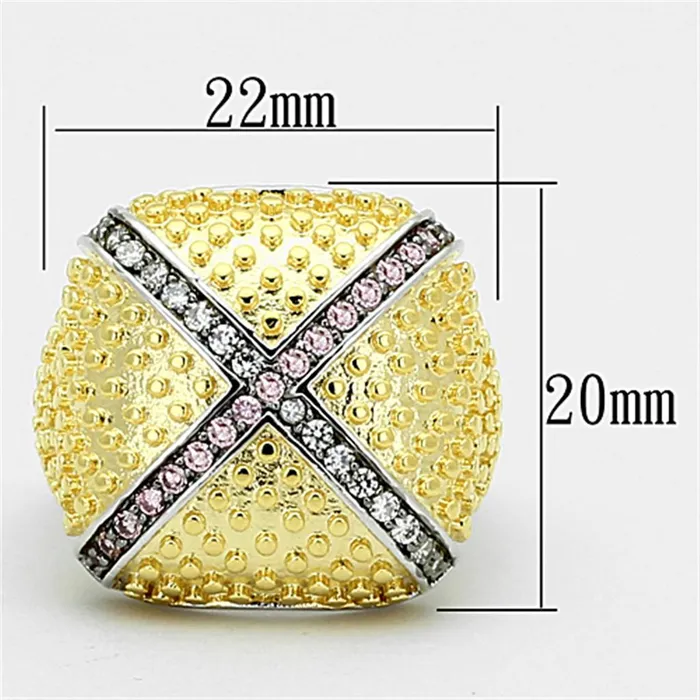 LOA878 RhodiumGold Ruthenium Brass Ring with AAA Grade CZ in Rose Alamode Rings