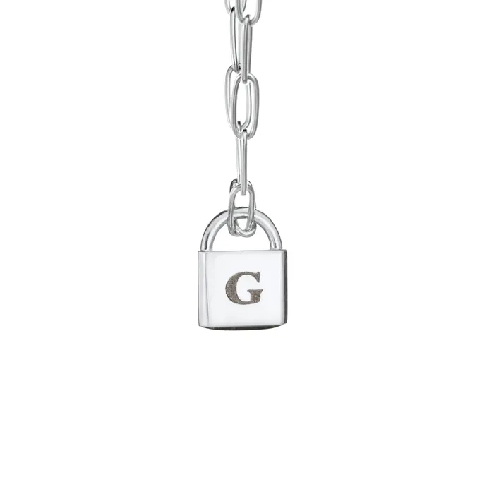 Lock Cremation Necklace in 14K White Gold closebymejewelry Necklaces